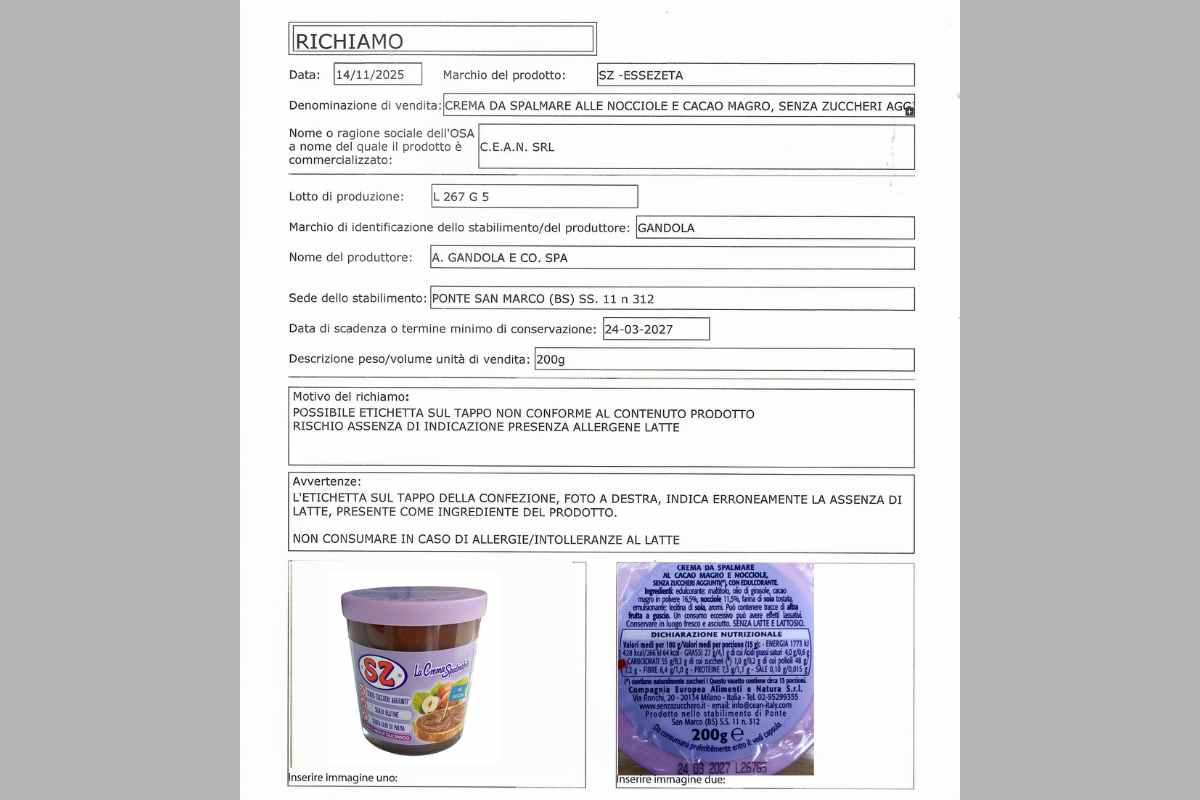 richiamo crema spalmabile sz