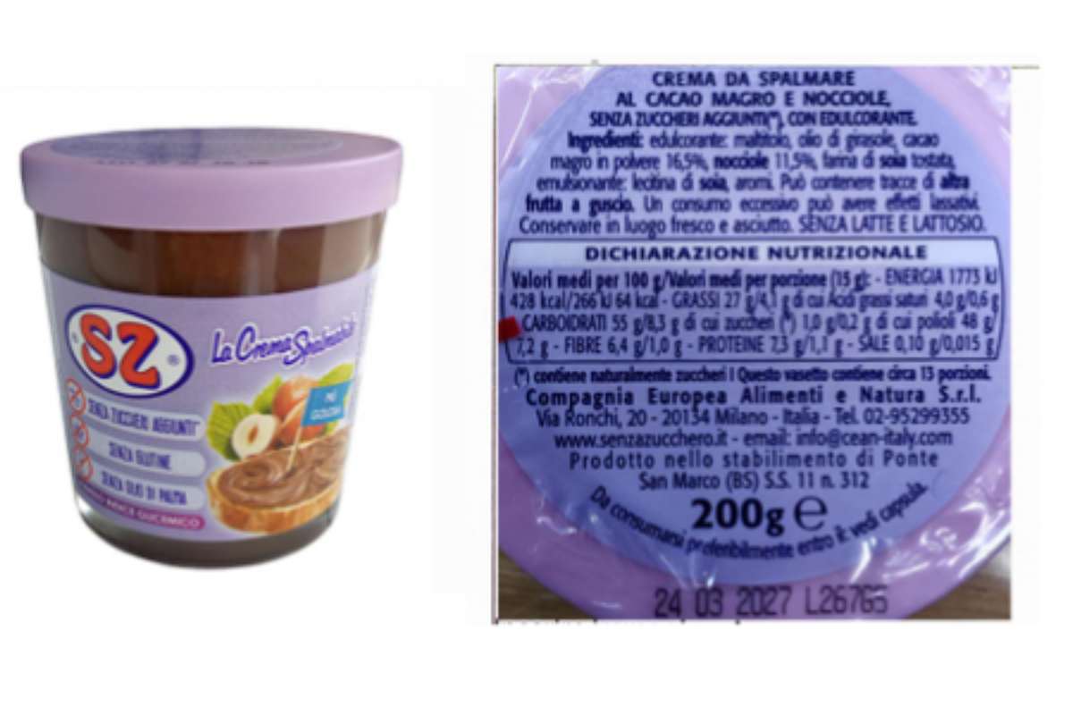 vasetto crema spalmabile sz e etichetta